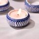 Blue and White Modern Tea Light Holder in Set of 4